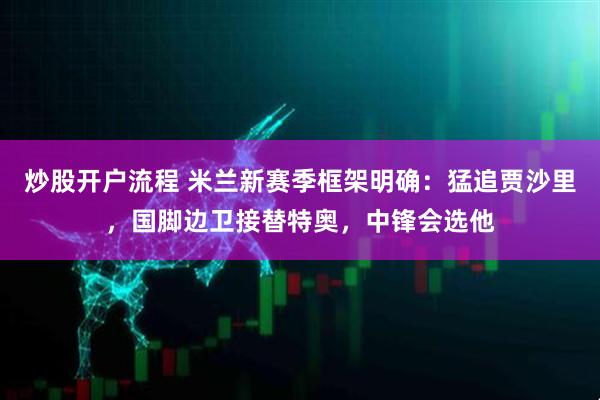 炒股开户流程 米兰新赛季框架明确：猛追贾沙里，国脚边卫接替特奥，中锋会选他